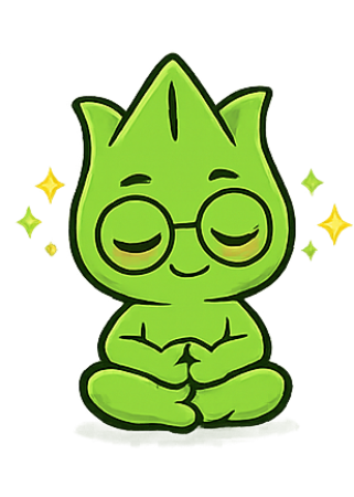 Sprigg mascot meditating calmly